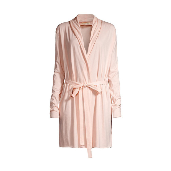 Skin Organic Pima Cotton Wrap Robe Pearl Pink Small NWOT - Picture 5 of 10